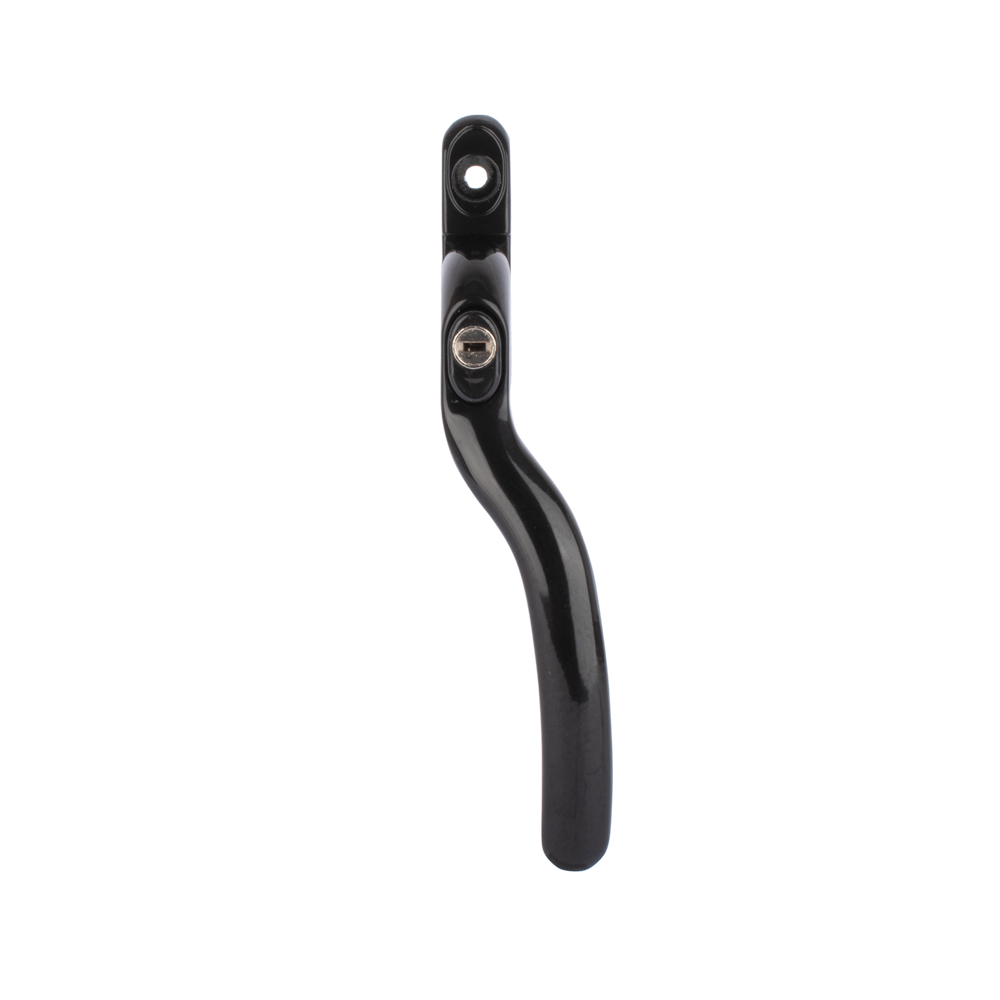Timber Series Connoisseur Cranked Espag Window Handle  - Black (Right Hand)